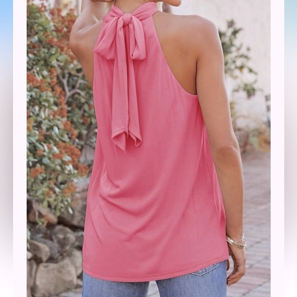 Pink Halter Neck Women's Top - Picture 3 of 9